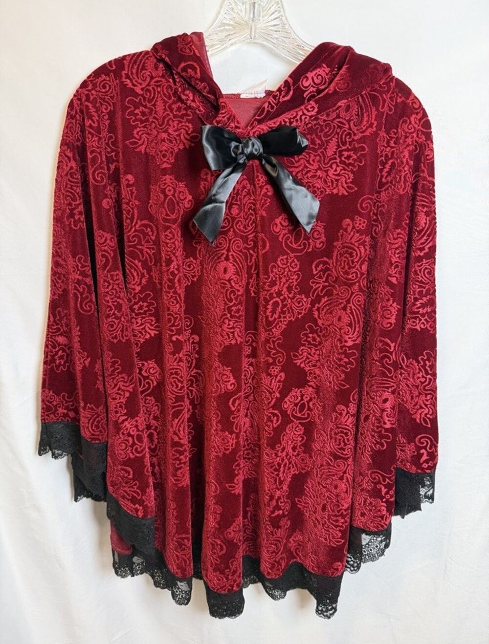 Spirit Halloween Red Riding Hood Gothic Victorian Vampire Poncho Cape One Size